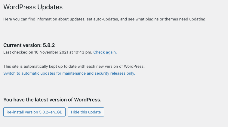 Check Your WordPress Version